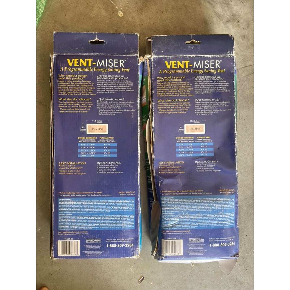 Springfield Vent-Miser Programmable Energy Saving Vent 4x10 Tan 91665-BR 2-Pack